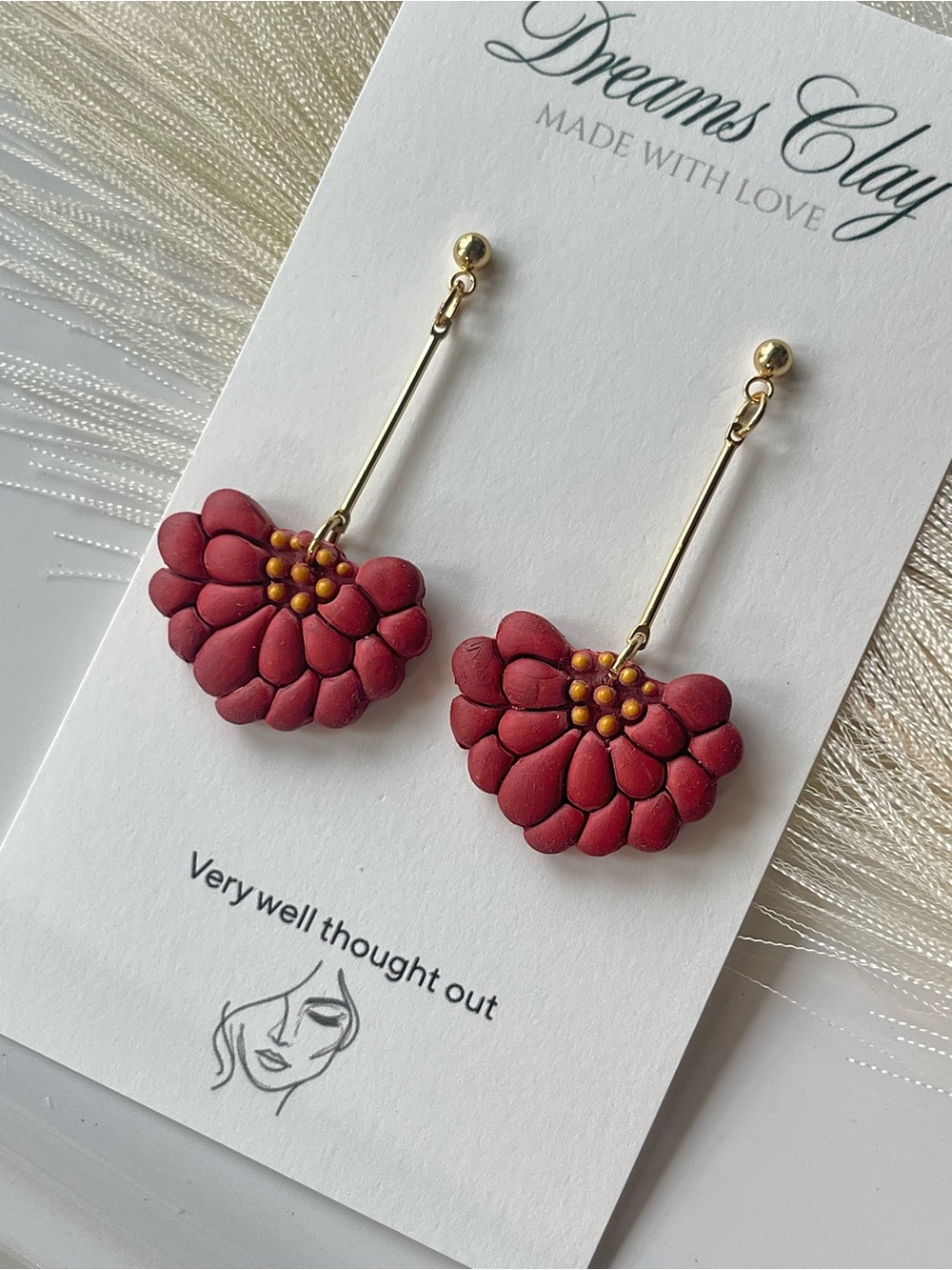Terracotta Floral Drop Earrings